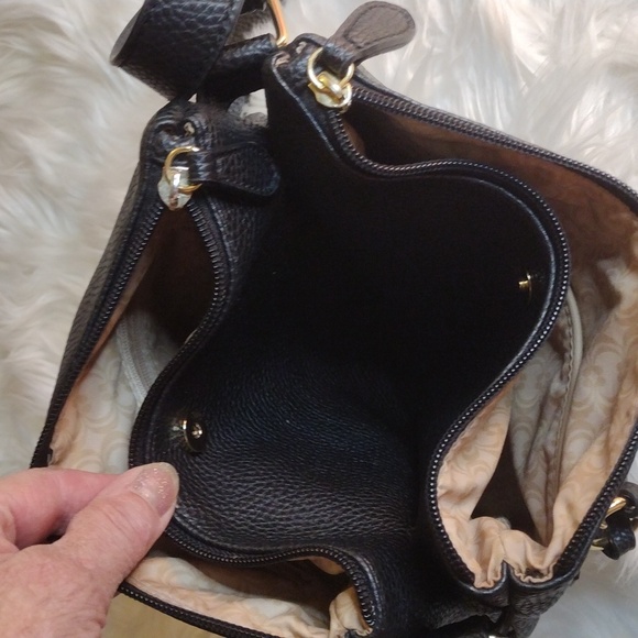 Shoulder/cross body Black leather like bag 9 1/2x12 - Picture 5 of 15